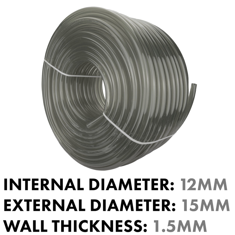 Grey Semi-Transparent PVC Pipe 12mm*15mm - Hardware > Plumbing > Plumbing Pipes