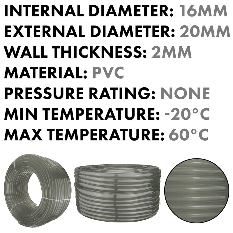 Grey Semi-Transparent PVC Pipe 16mm*20mm - Hardware > Plumbing > Plumbing Pipes