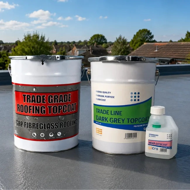 GRP/Fibreglass Roofing Topcoat Dark Grey – Free Catalyst
