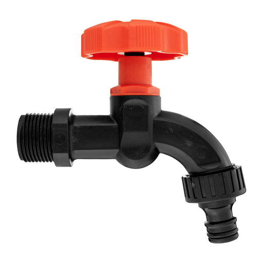 1/2" BSPM Plastic Quick Connect Tap Black/Orange - Home & Garden > Lawn & Garden Garden watering