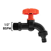 1/2" BSPM Plastic Quick Connect Tap Black/Orange - Home & Garden > Lawn & Garden Garden watering