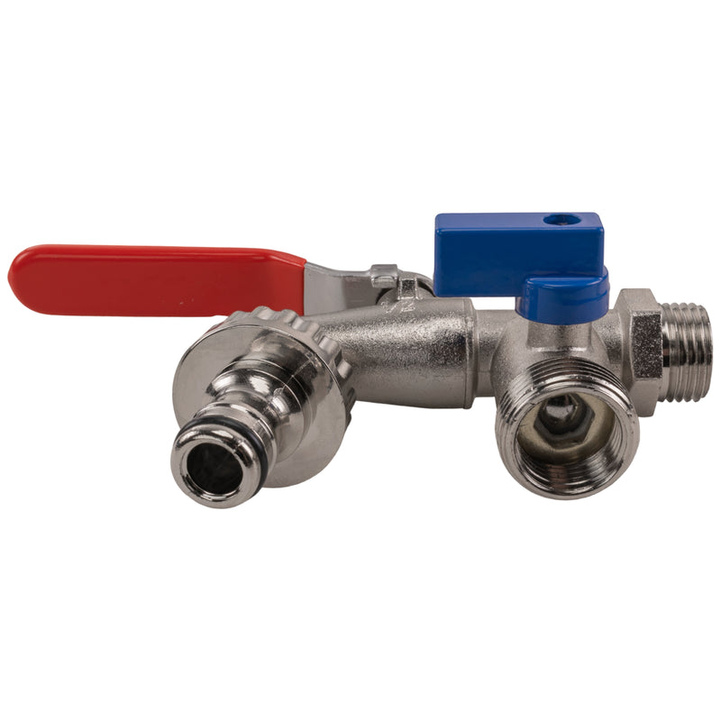 Double Garden Tap 1/2" BSPM Inlet - Home & Garden > Lawn & Garden Garden watering