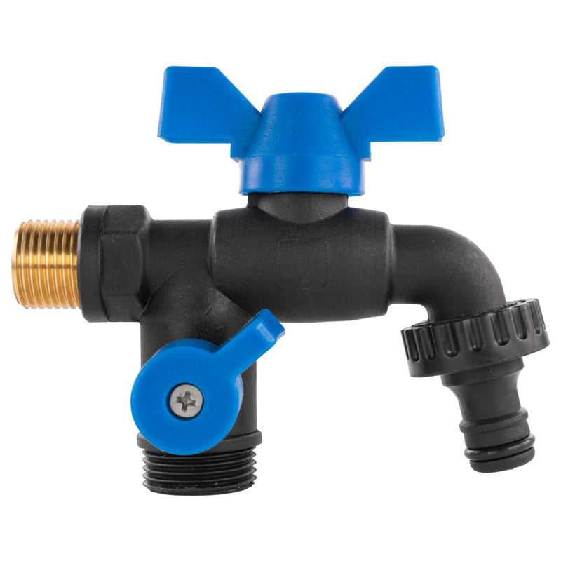 Garden Bib Double Tap 1/2" BSPM - Home & Garden > Lawn & Garden Garden watering