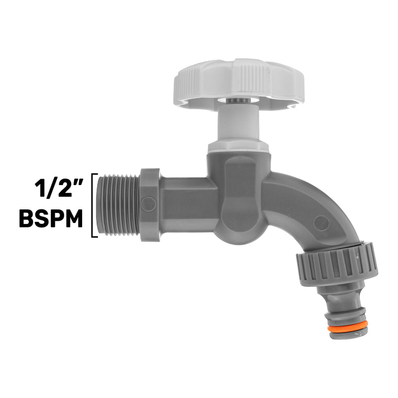 1/2" BSPM Plastic Tap, WL, Grey/White - Home & Garden > Lawn & Garden > Watering & Irrigation Garden watering