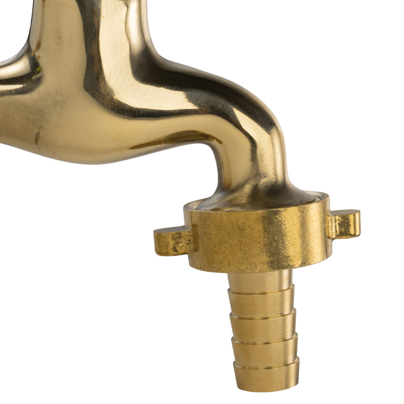 Garden Tap Polished Brass 1/2" BSPM - 13mm Barb - Home & Garden > Lawn & Garden Garden watering