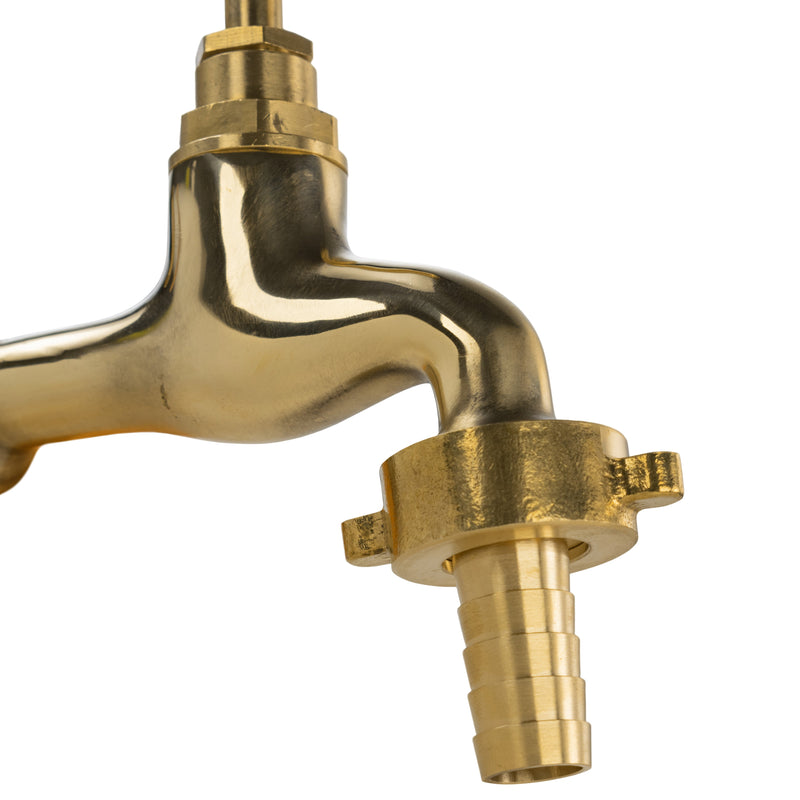 Garden Tap Polished Brass 1/2" BSPM - 13mm Barb - Home & Garden > Lawn & Garden Garden watering