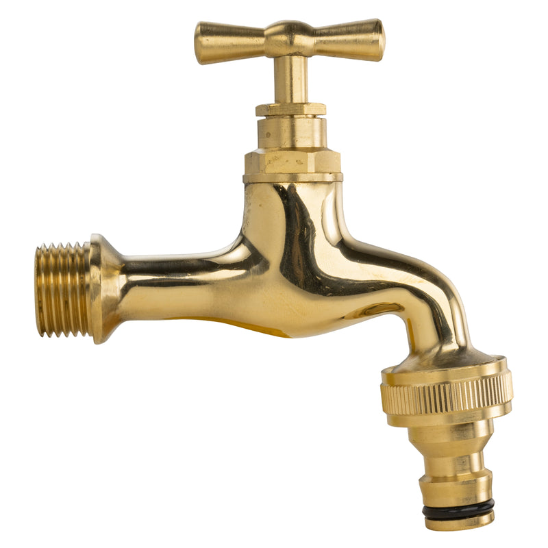 Water Butts Kit 1/2" With Polish Brass Tap & Snap On Connector - Home & Garden > Lawn & Garden Tech Hose & Fittings