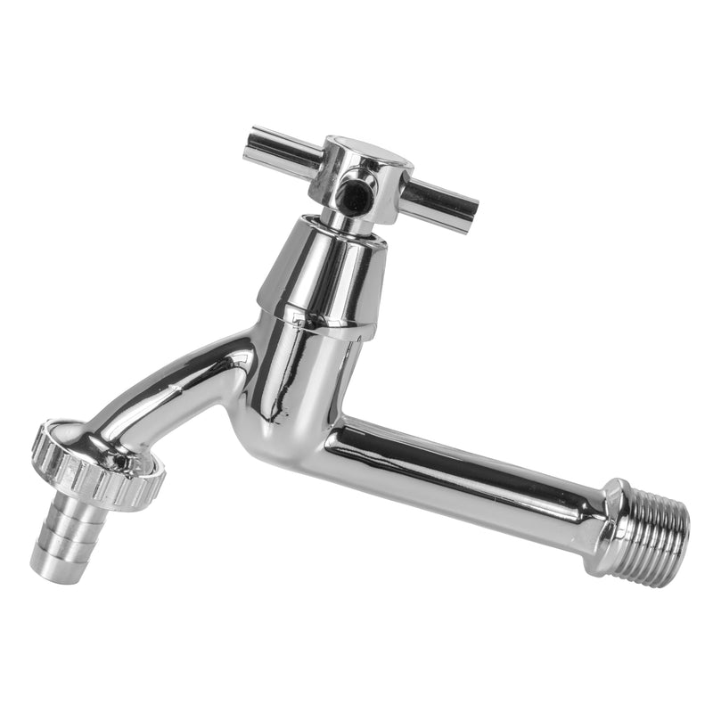 Water Butt Kit 1/2" with Extended Brass Chrome Tap 1/2" Barb - Garden watering