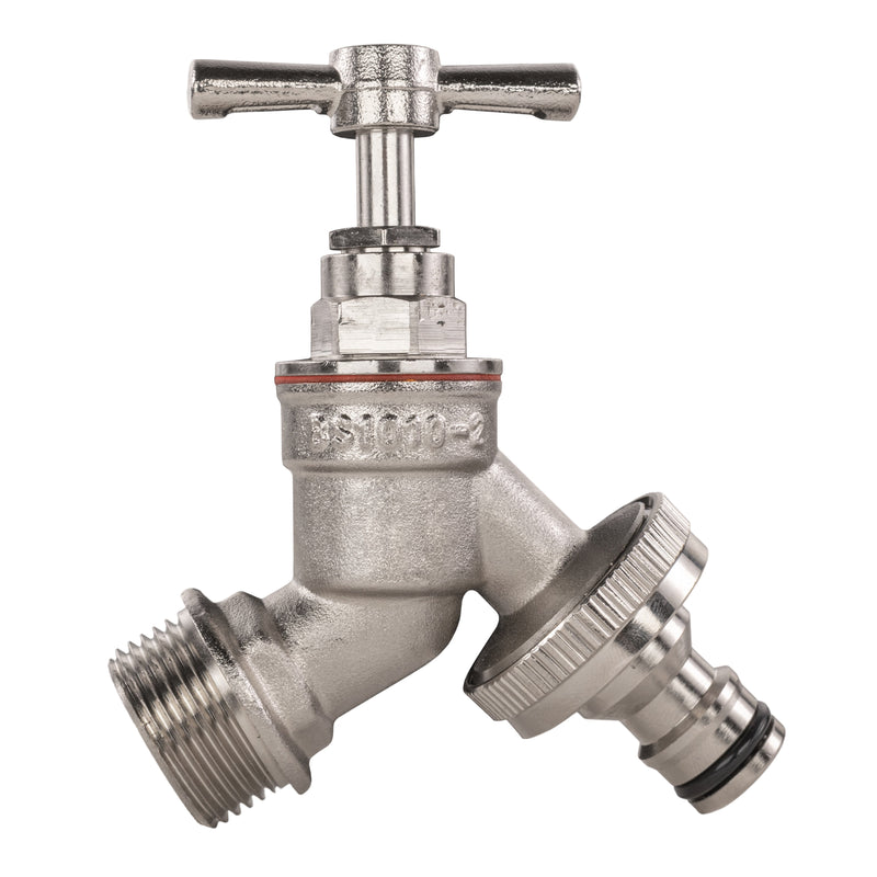 Water Butt Kit 1/2" with Nickel Plated Quick Connect Tap and Drill Bit - Home & Garden > Lawn & Garden Tech Hose & Fittings