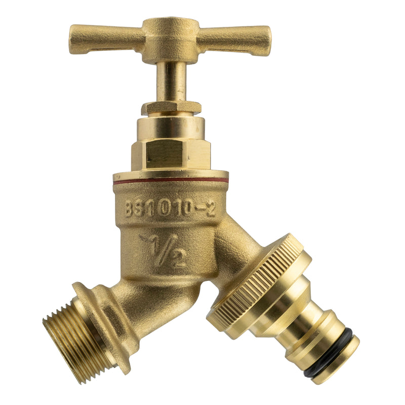 Wall Flange Kit 25mm MDPE - Brass Garden Tap Snap-On Male - Home & Garden > Lawn & Garden Tech Hose & Fittings