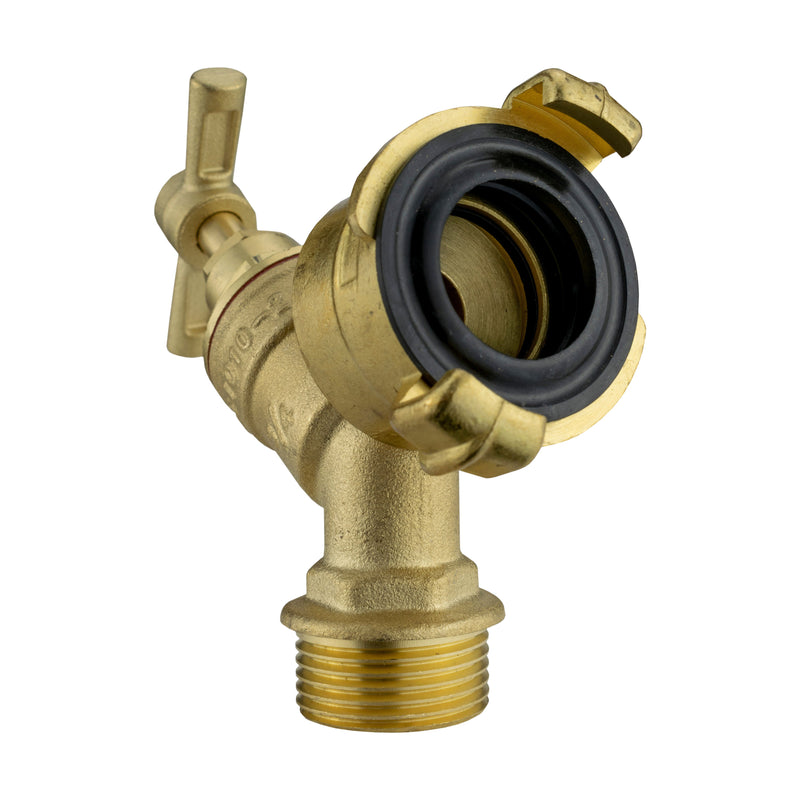 Wall Flange Kit 25mm MDPE + Brass Bib Tap with Geka Claw Outlet - Home & Garden > Lawn & Garden Tech Hose & Fittings