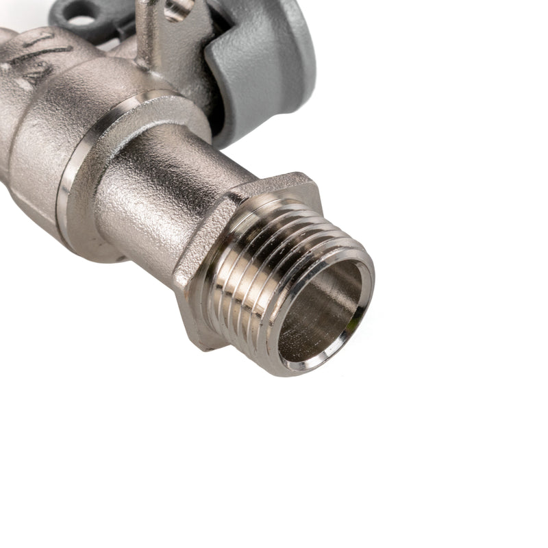 Wall Flange Kit 20mm MDPE - Lever Tap with Hose Barb and Side Lock - Garden watering