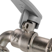 Wall Flange Kit 20mm MDPE - Lever Tap with Hose Barb and Side Lock - Garden watering