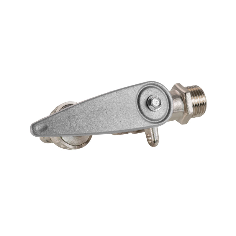 Water Butt Brass Kit 3/4" with Lever Tap Hose Barb and Side Lock - Garden watering