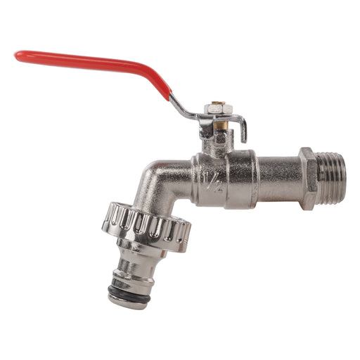Garden Lever Tap - 1/2 BSPM Inlet - Snap On Male - Zinc Nickle Plated - Home & Garden > Lawn & Garden Garden watering