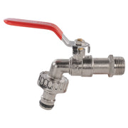 Garden Lever Tap - 1/2 BSPM Inlet - Snap On Male - Zinc Nickle Plated - Home & Garden > Lawn & Garden Garden watering