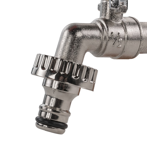 Garden Lever Tap - 1/2 BSPM Inlet - Snap On Male - Zinc Nickle Plated - Home & Garden > Lawn & Garden Garden watering