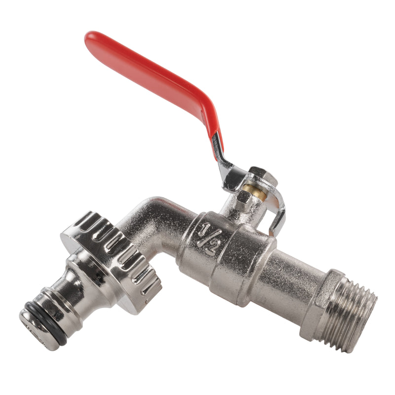 Garden Lever Tap - 3/4 BSPM Inlet - Snap On Male - Zinc Nickle Plated - Home & Garden > Lawn & Garden Garden watering