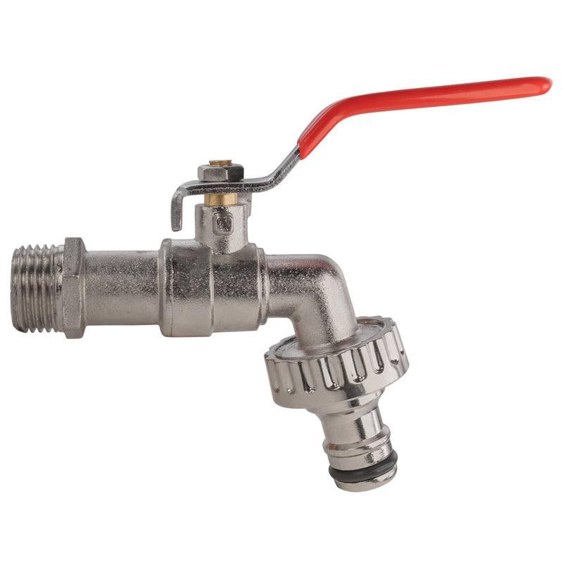 Garden Lever Tap - 1/2 BSPM Inlet - Snap On Male - Zinc Nickle Plated - Home & Garden > Lawn & Garden Garden watering