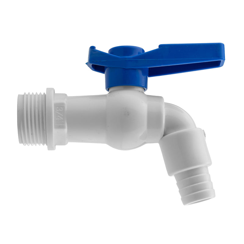 3/4" BSPM Plastic Tap White/Blue - Home & Garden > Lawn & Garden Garden watering