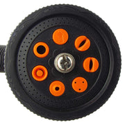 7-Function Garden Hose Sprayer (Black/Orange Zebra) - Garden watering