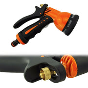 7-Function Garden Hose Sprayer (Black/Orange Zebra) - Garden watering