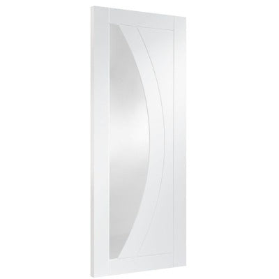 Salerno Internal White Primed Door with Clear Glass - All Sizes - Hardware > Building Materials > Doors Doors