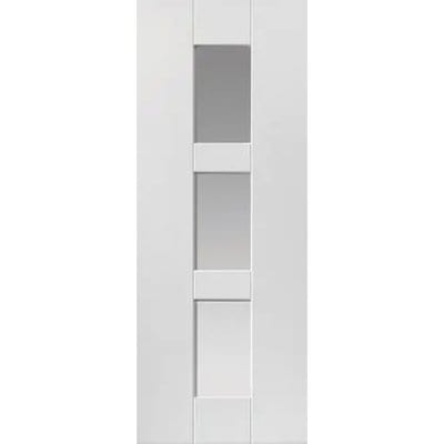 Geo White Primed Glazed Internal Door - All Sizes -
