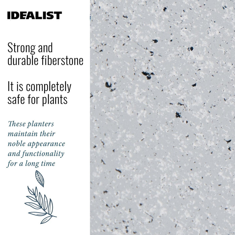 IDEALIST Lite Contemporary Flower Box Square Garden Planter, Light Concrete Outdoor Large Plant Pot H50 L50 W50 cm, 126L - Home & Garden > Lawn & Garden > Gardening > Pots & Planters > Planters