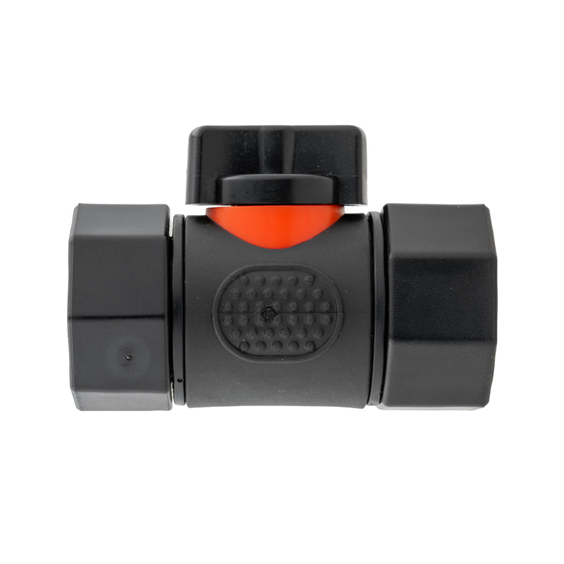 Hose Connector Blue with In-Line BSPF Valve and 25mm Brass Barb - Home & Garden > Lawn & Garden > Watering & Irrigation > Garden Hose Fittings & Valves > Garden Hose Fittings Garden watering