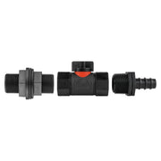 Water Butt Connector 3/4" BSP with In-Line BSPF Valve and 16mm Barbed Straight - Home & Garden > Lawn & Garden > Watering & Irrigation Garden watering