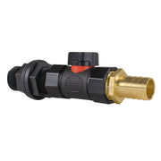 Water Butt Connector 3/4" BSP with In-Line BSPF Valve and 19mm Brass Barb - Hardware > Plumbing > Plumbing Fittings & Supports Garden watering