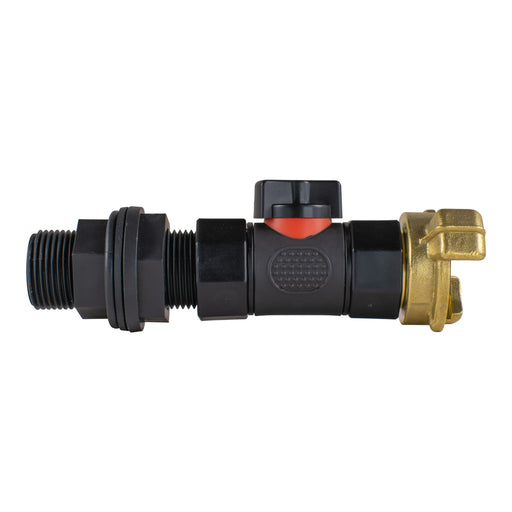 Water Butt Connector 3/4" BSP with In-Line BSPF Valve and Geka Type Connector - Home & Garden > Lawn & Garden > Watering & Irrigation > Garden Hose Fittings & Valves > Garden Hose Fittings Garden watering