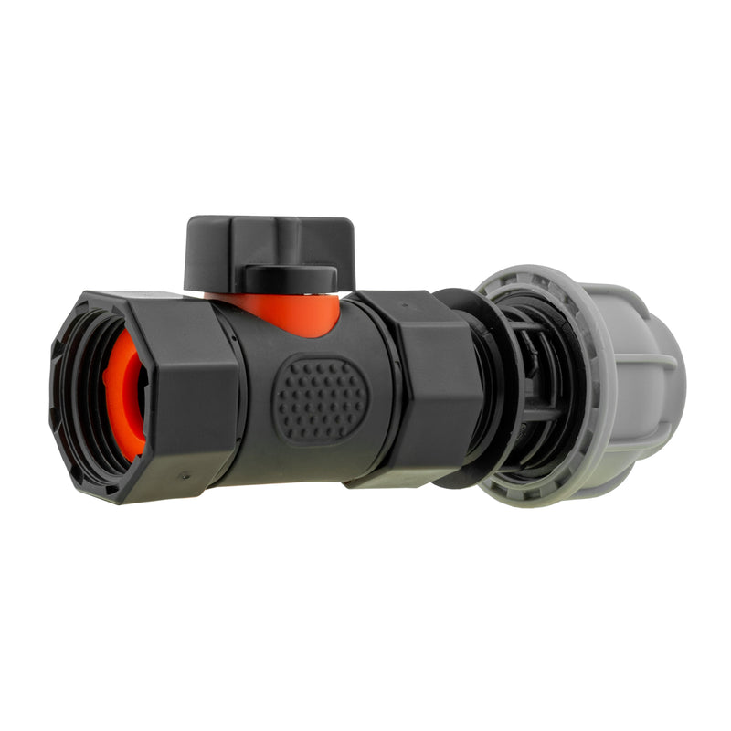 20mm MDPE Straight with In-Line BSPF Threaded Valve - Home & Garden > Lawn & Garden Garden watering