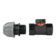 20mm MDPE Straight with In-Line BSPF Threaded Valve - Home & Garden > Lawn & Garden Garden watering