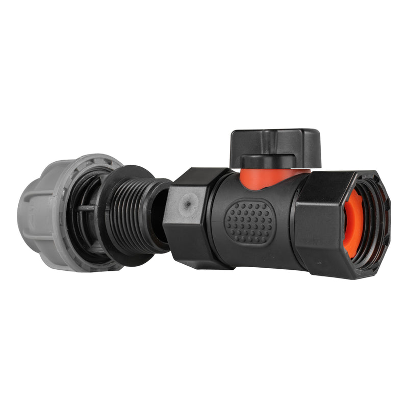 20mm MDPE Straight with In-Line BSPF Threaded Valve - Home & Garden > Lawn & Garden Garden watering