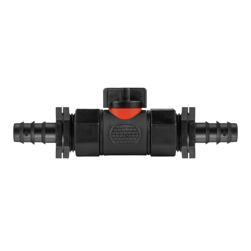 In-Line BSPF Valve with 2 x 16mm Barbed Straight Connectors - Home & Garden > Lawn & Garden > Watering & Irrigation > Garden Hose Fittings & Valves > Garden Hose Fittings Garden watering