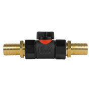 In-Line BSPF Valve with 2 x 19mm Brass Barb Connectors - Home & Garden > Lawn & Garden > Watering & Irrigation > Garden Hose Fittings & Valves > Garden Hose Fittings Garden watering