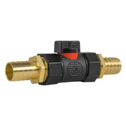 In-Line BSPF Valve with 2 x 19mm Brass Barb Connectors - Home & Garden > Lawn & Garden > Watering & Irrigation > Garden Hose Fittings & Valves > Garden Hose Fittings Garden watering