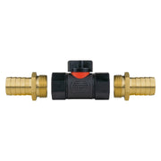 In-Line BSPF Valve with 2 x 19mm Brass Barb Connectors - Home & Garden > Lawn & Garden > Watering & Irrigation > Garden Hose Fittings & Valves > Garden Hose Fittings Garden watering