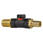 19mm Brass Barb with In-Line BSPF Valve and 25mm Brass Barb - Home & Garden > Lawn & Garden Garden watering