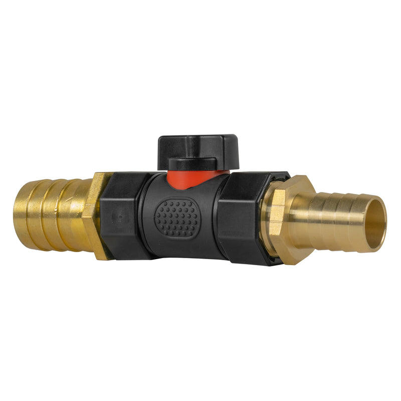 19mm Brass Barb with In-Line BSPF Valve and 25mm Brass Barb - Home & Garden > Lawn & Garden Garden watering