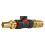 19mm Brass Barb with In-Line BSPF Valve and 25mm Brass Barb - Home & Garden > Lawn & Garden Garden watering