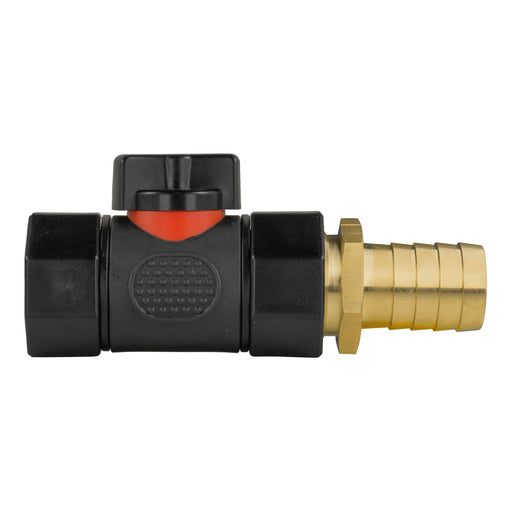 19mm Brass Barb with In-Line BSPF Threaded Valve - Home & Garden > Lawn & Garden Garden watering