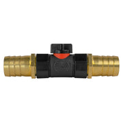 In-Line BSPF Valve with 2 x 25mm Brass Barb Connectors - Home & Garden > Lawn & Garden > Watering & Irrigation > Garden Hose Fittings & Valves > Garden Hose Fittings Garden watering