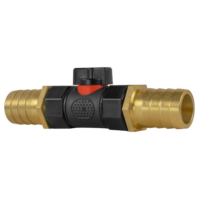 In-Line BSPF Valve with 2 x 25mm Brass Barb Connectors - Home & Garden > Lawn & Garden > Watering & Irrigation > Garden Hose Fittings & Valves > Garden Hose Fittings Garden watering