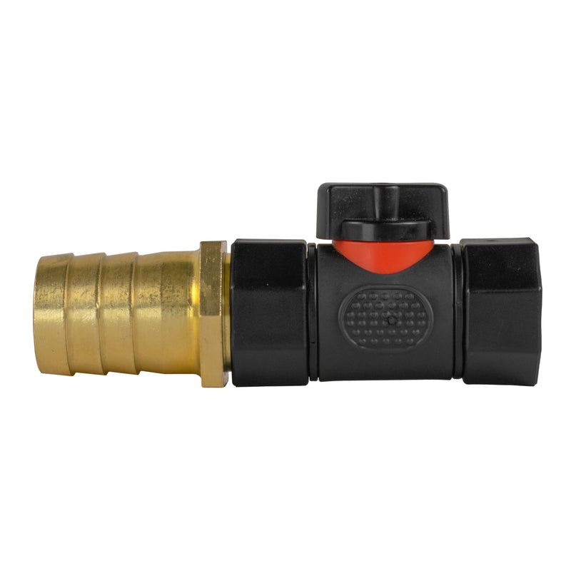 25mm Brass Barb with In-Line BSPF Threaded Valve - Home & Garden > Lawn & Garden Garden watering