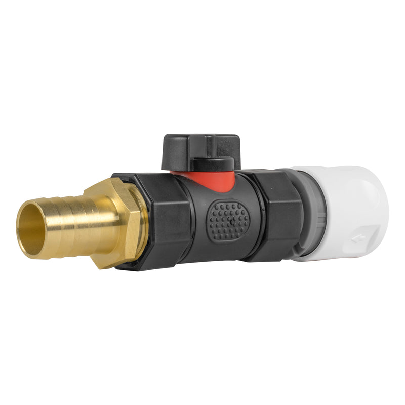 Hose Connector WL with In-Line BSPF Valve and 19mm Brass Barb - Home & Garden > Lawn & Garden > Watering & Irrigation > Garden Hose Fittings & Valves > Garden Hose Fittings Garden watering
