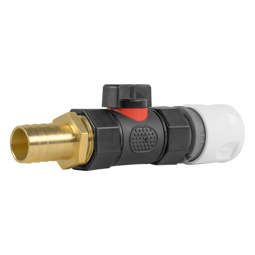Hose Connector WL with In-Line BSPF Valve and 19mm Brass Barb - Home & Garden > Lawn & Garden > Watering & Irrigation > Garden Hose Fittings & Valves > Garden Hose Fittings Garden watering