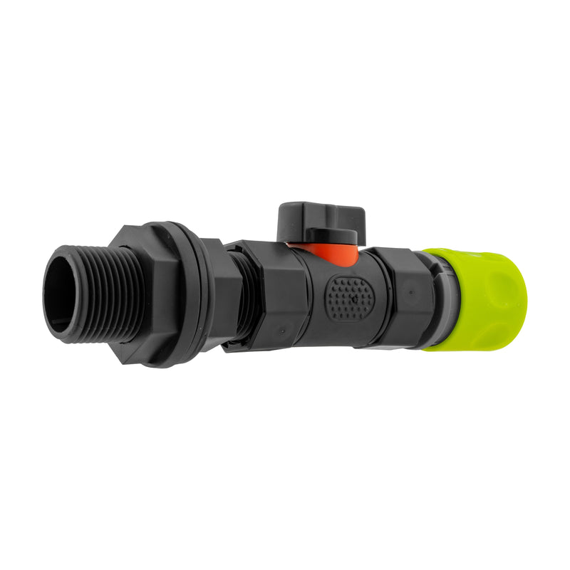 Hose Connector Lime with In-Line BSPF Valve and Water Butt Connector - Home & Garden > Lawn & Garden > Watering & Irrigation > Garden Hose Fittings & Valves > Garden Hose Fittings Garden watering